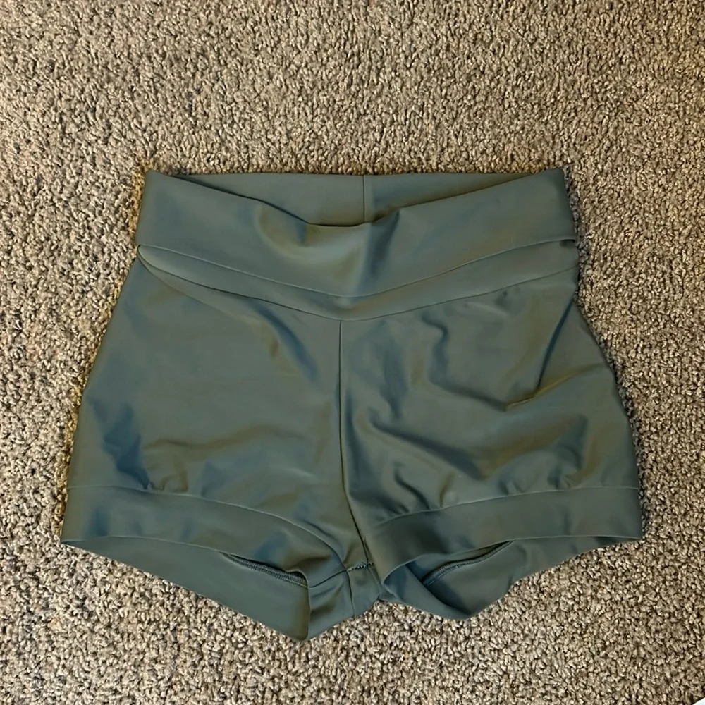 Olive/green - B Dancewear sz Medium  dance shorts - Picture 2 of 3